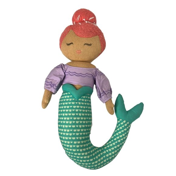 Pillowfort Mermaid Doll Green Tail Purple Top Soft Plush Kids Toy 17 in - Picture 1 of 4